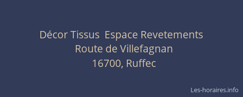 D&eacute;cor Tissus  Espace Revetements