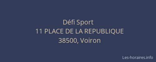 D&eacute;fi Sport