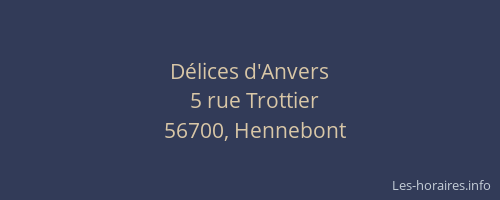 D&eacute;lices d'Anvers
