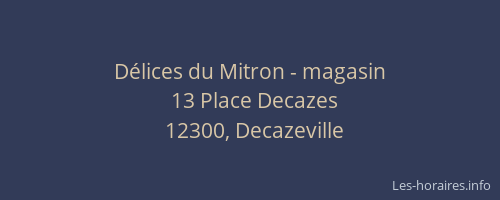 D&eacute;lices du Mitron - magasin
