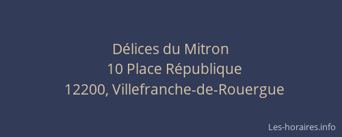 D&eacute;lices du Mitron