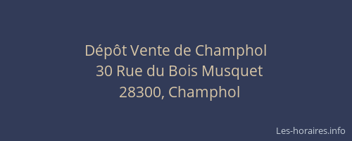 D&eacute;p&ocirc;t Vente de Champhol