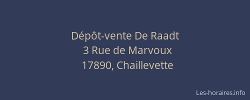 D&eacute;p&ocirc;t-vente De Raadt