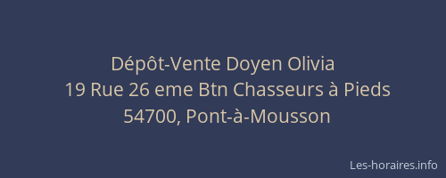 D&eacute;p&ocirc;t-Vente Doyen Olivia