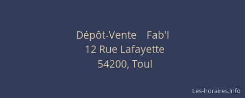 D&eacute;p&ocirc;t-Vente    Fab'l
