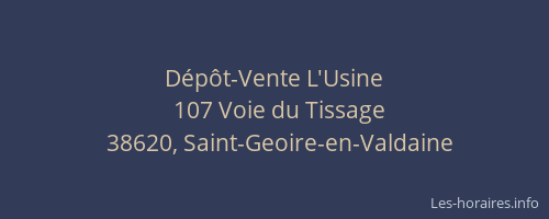 D&eacute;p&ocirc;t-Vente L'Usine