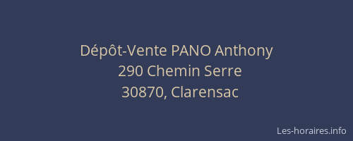 D&eacute;p&ocirc;t-Vente PANO Anthony