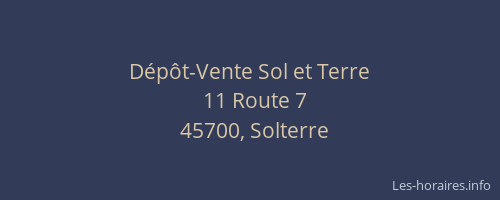 D&eacute;p&ocirc;t-Vente Sol et Terre