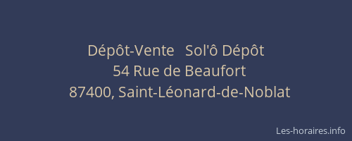 D&eacute;p&ocirc;t-Vente   Sol'&ocirc; D&eacute;p&ocirc;t