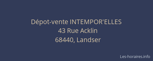 D&eacute;pot-vente INTEMPOR'ELLES