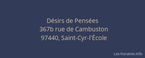 D&eacute;sirs de Pens&eacute;es