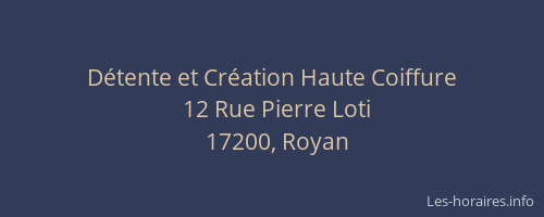 Détente et Création Haute Coiffure