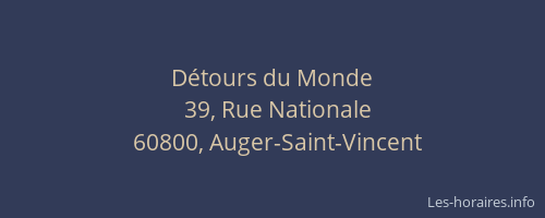 D&eacute;tours du Monde