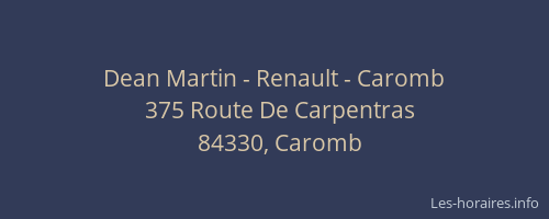 Dean Martin - Renault - Caromb
