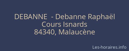 DEBANNE  - Debanne Raphaël
