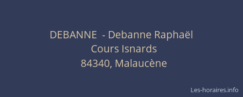 DEBANNE  - Debanne Raphaël