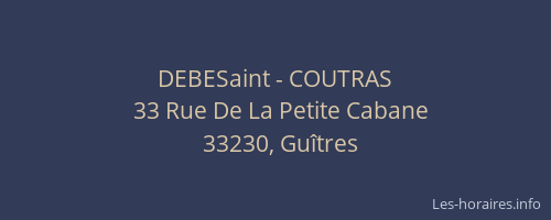 DEBESaint - COUTRAS