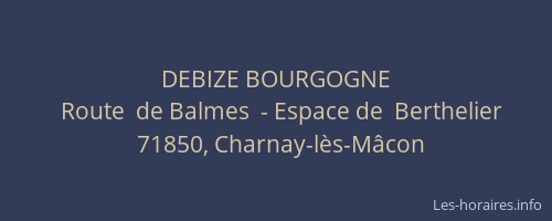 DEBIZE BOURGOGNE