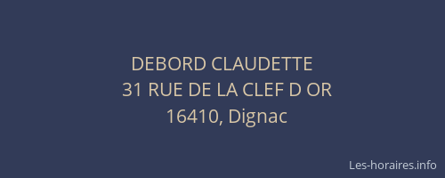 DEBORD CLAUDETTE
