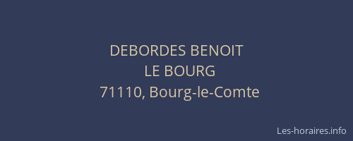 DEBORDES BENOIT