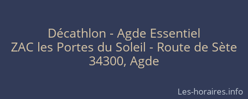 Décathlon - Agde Essentiel