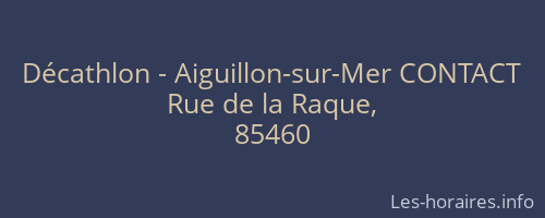 Décathlon - Aiguillon-sur-Mer CONTACT