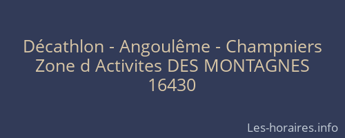 Décathlon - Angoulême - Champniers