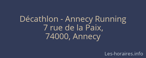Décathlon - Annecy Running