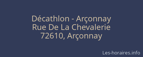 Décathlon - Arçonnay