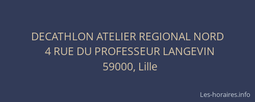 DECATHLON ATELIER REGIONAL NORD
