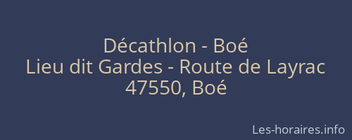 Décathlon - Boé