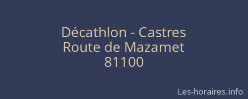 Décathlon - Castres