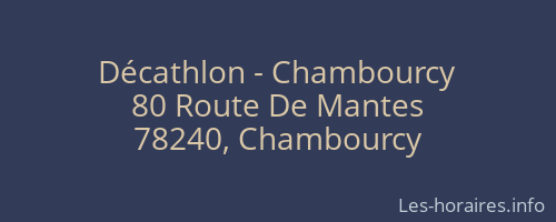 Décathlon - Chambourcy