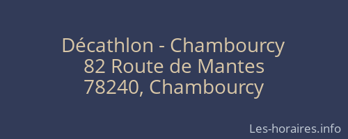 Décathlon - Chambourcy