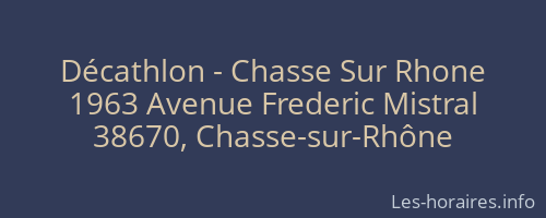 Décathlon - Chasse Sur Rhone