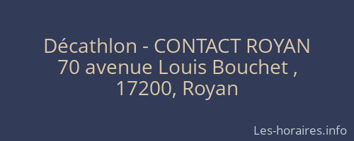 Décathlon - CONTACT ROYAN