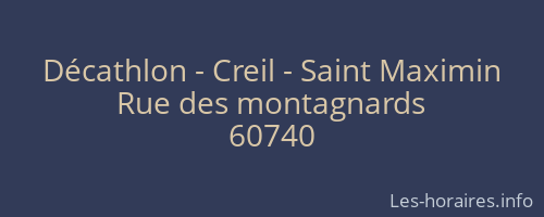 Décathlon - Creil - Saint Maximin