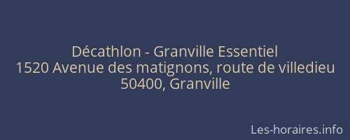 Décathlon - Granville Essentiel