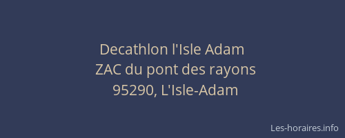 Decathlon l'Isle Adam