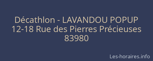Décathlon - LAVANDOU POPUP