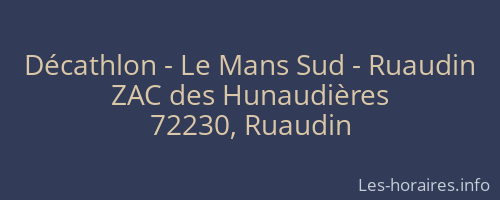 Décathlon - Le Mans Sud - Ruaudin