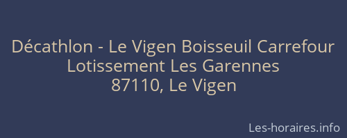 Décathlon - Le Vigen Boisseuil Carrefour