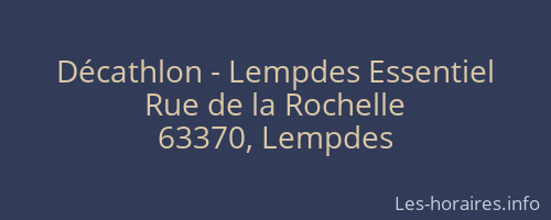 Décathlon - Lempdes Essentiel