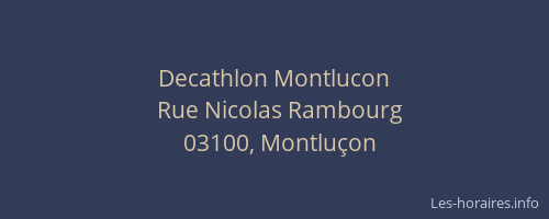 Decathlon Montlucon
