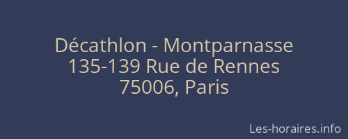 Décathlon - Montparnasse