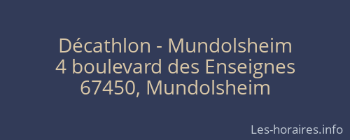 Décathlon - Mundolsheim