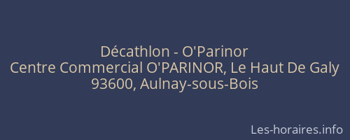 Décathlon - O'Parinor