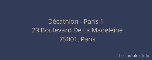 Décathlon - Paris 1