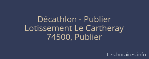 Décathlon - Publier