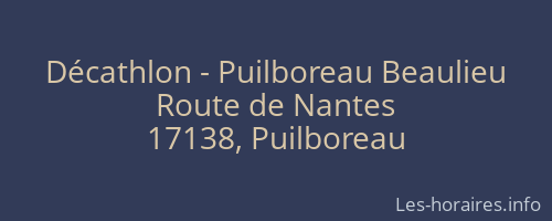 Décathlon - Puilboreau Beaulieu